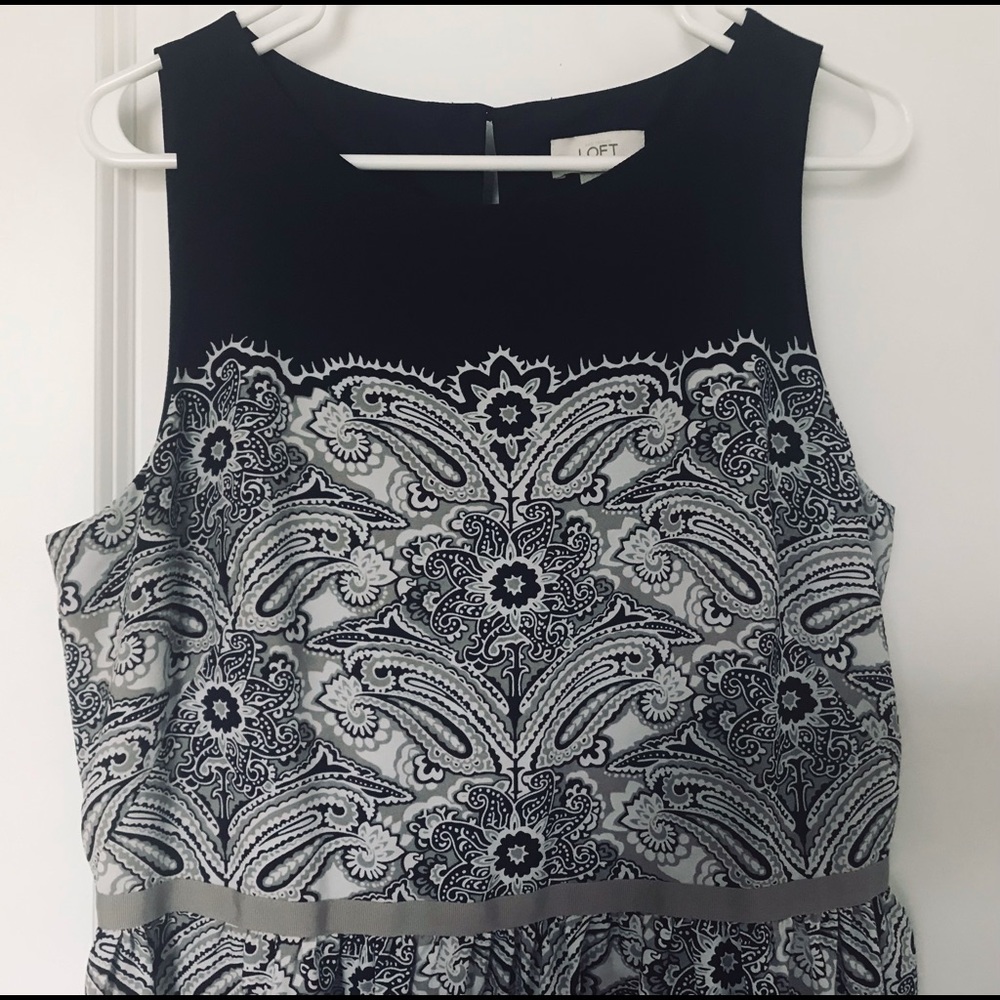 Loft navy paisley dress - Picture 1 of 7